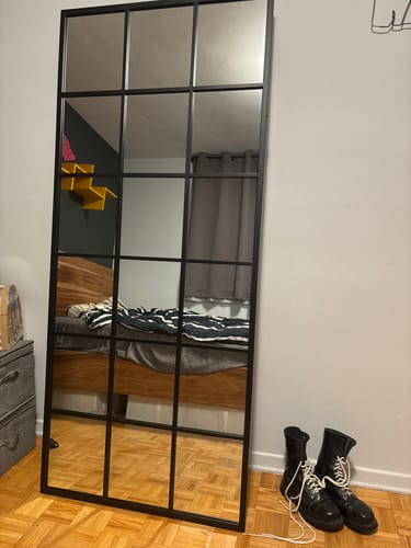 Customer photo review of Black Window Pane Mirror (71"H x 31"W)