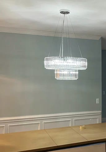 Customer photo review of 12-Light Modern 2-Tier Crystal Chandelier