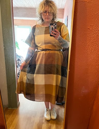 Customer photo review of OCTOBER FLARE DRESS | MARNI CHEX