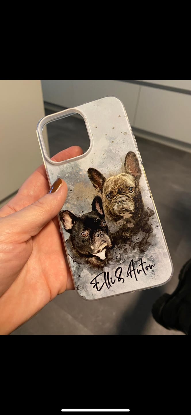 Customer photo review of Personalisierte Portrait Handyhülle – Aquarell Stil
