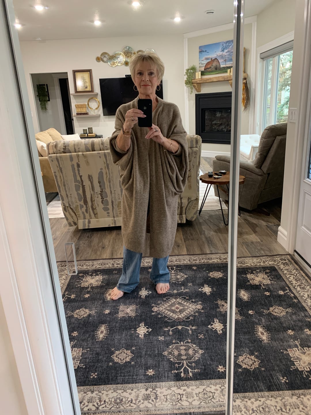 Customer photo review of My Cozy Cocoon Duster (Mocha)
