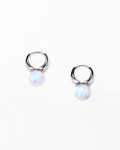 Customer photo review of CAROLYN - Opal Bead Hoop Earrings