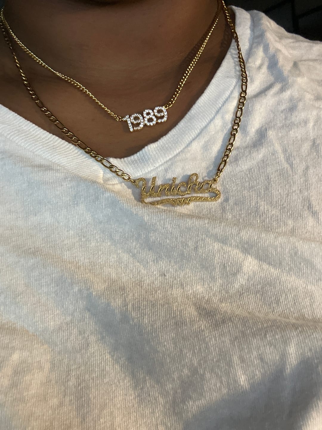 Customer photo review of Iced Year Necklace w/ Cuban Chain