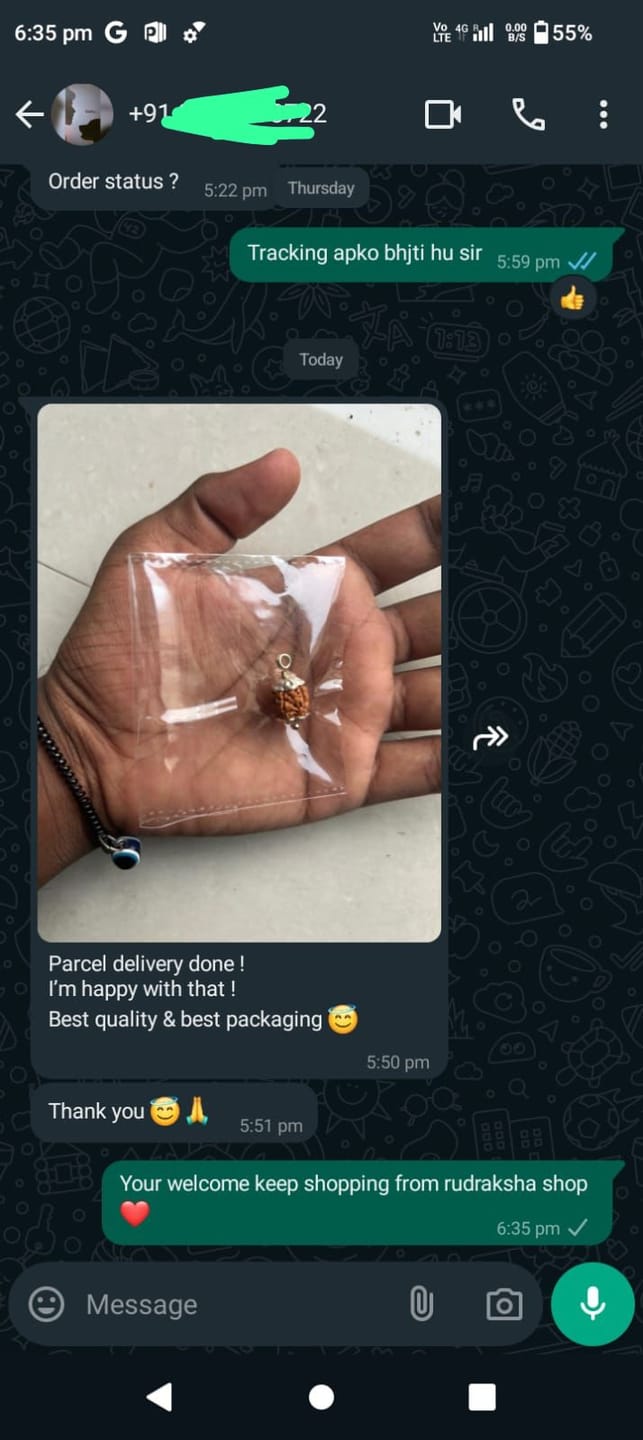 Customer photo review of 1 MUKHI RUDRAKSHA (NEPALI)