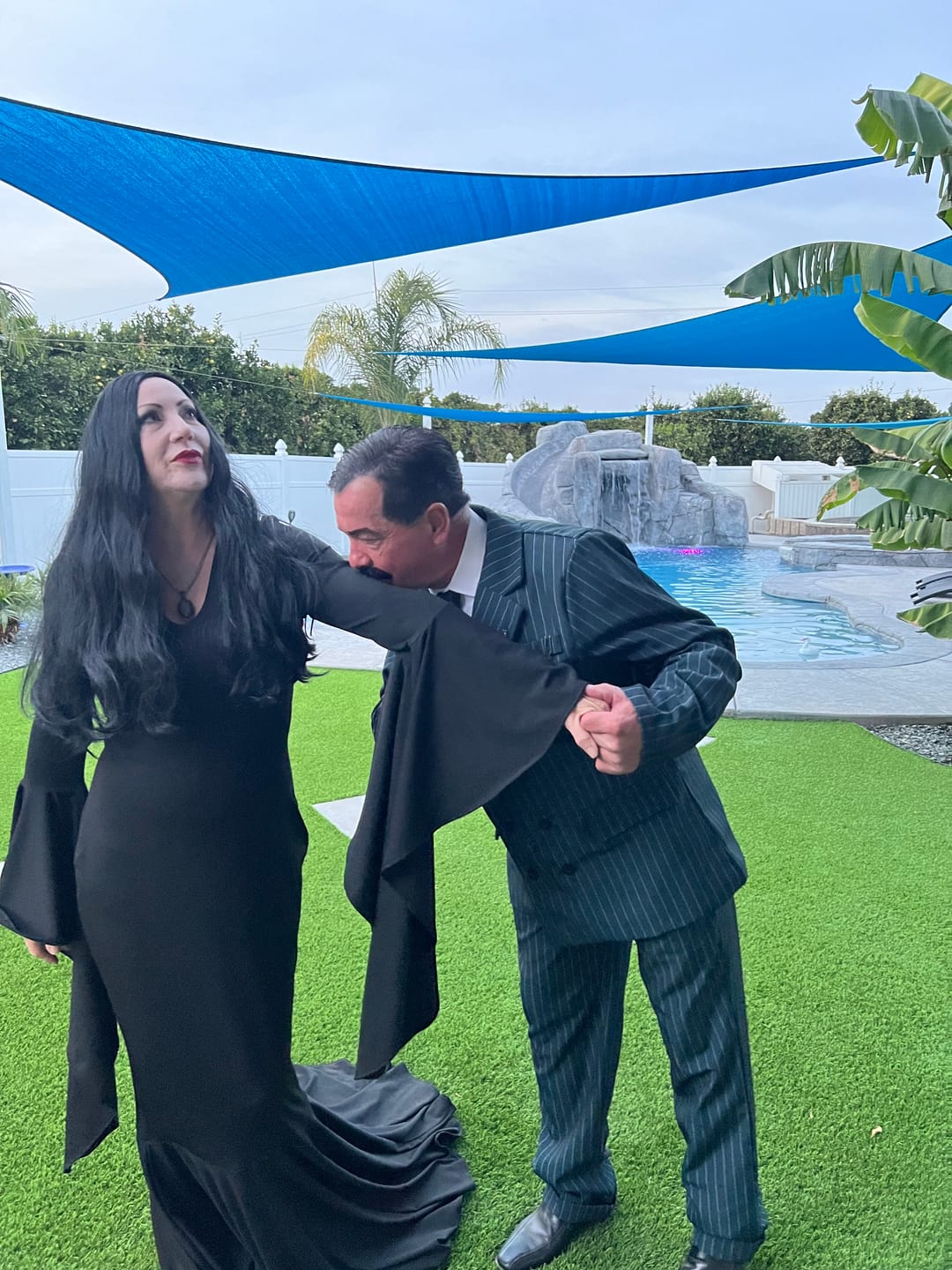 Customer photo review of Morticia Puddle Train Gown Dress