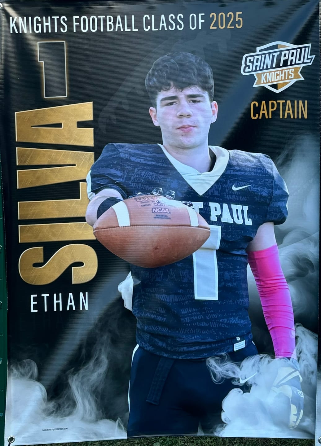 Customer photo review of Custom Sports Banner - Sports Legends Football