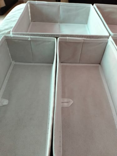 Customer photo review of Qoolish Bundle of 2 -  Drawer Organizers Pack of 4 & Pack of 6  (Available in 5 colours)