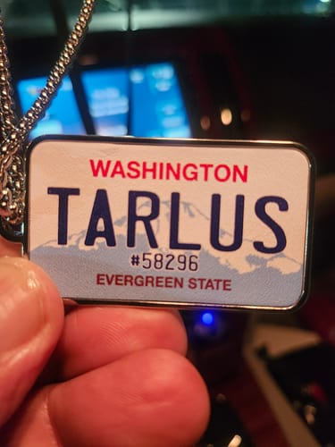 Customer photo review of Washington Plate Pendant
