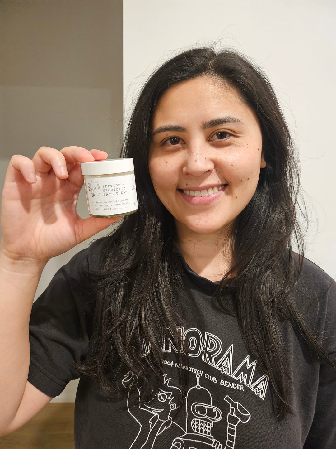 Customer photo review of Peptide + Probiotic Face Cream (New and Improved)