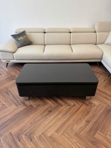 Customer photo review of Bàn trà hình chữ nhật, mặt đá ceramic, chân inox sáng bóng - Stefano