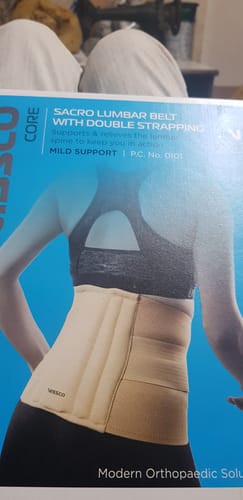 Customer photo review of Sacro Lumbar Belt 12" Back Double Strap | Supports the Lower back | Corrects Posture & Relieves Back Pain (Beige)