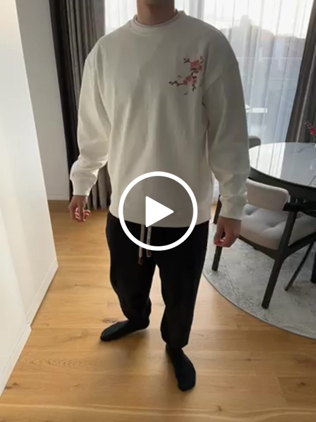 Customer video review of Sakura Embroidered Sweatshirt