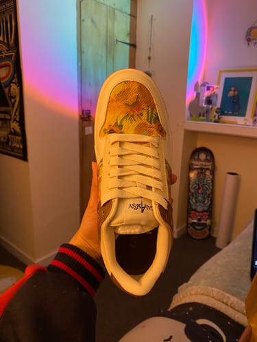 Customer photo review of Van Gogh Sunflowers inspired sneakers