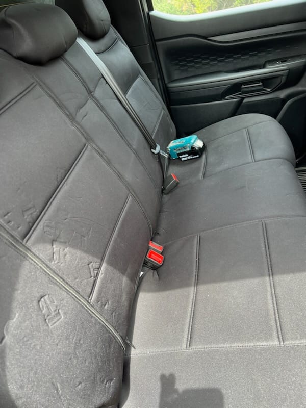 Customer photo review of Sharkskin Neoprene Universal Rear Seat Covers