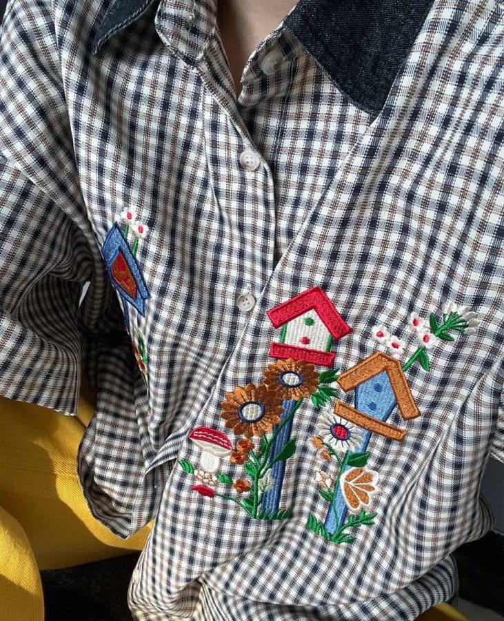 Customer photo review of Aelfric Eden Plaid Embroidery Shirt