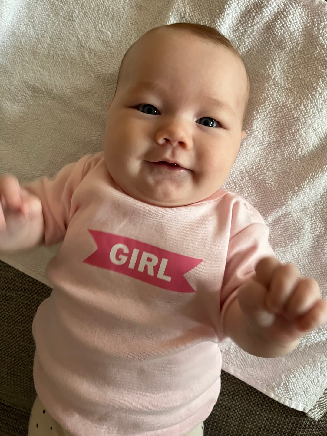 Customer photo review of Girl Ribbon T Shirts for Babies