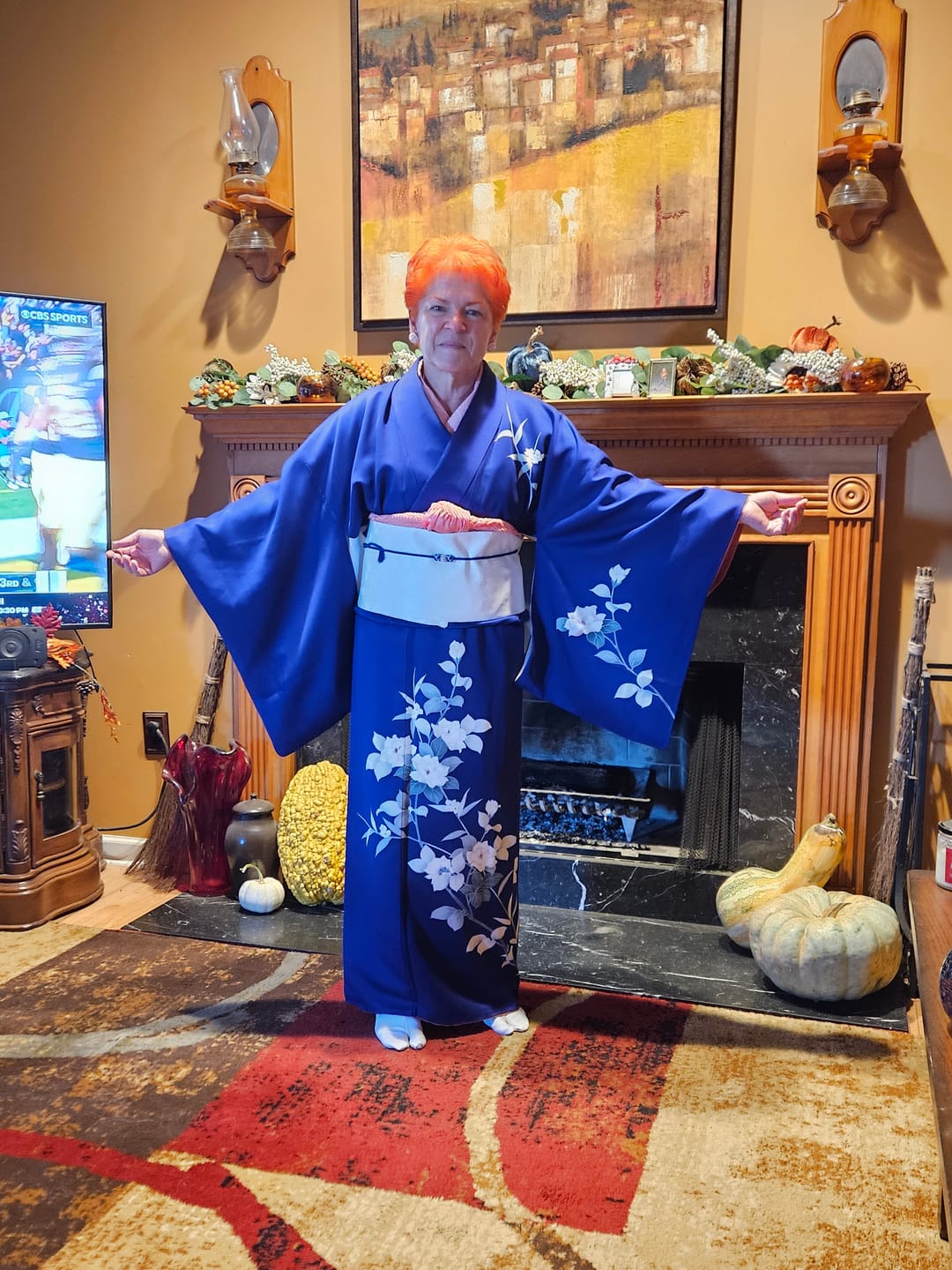 Customer photo review of Kazari Himo - Navy Blue Triple Beads
