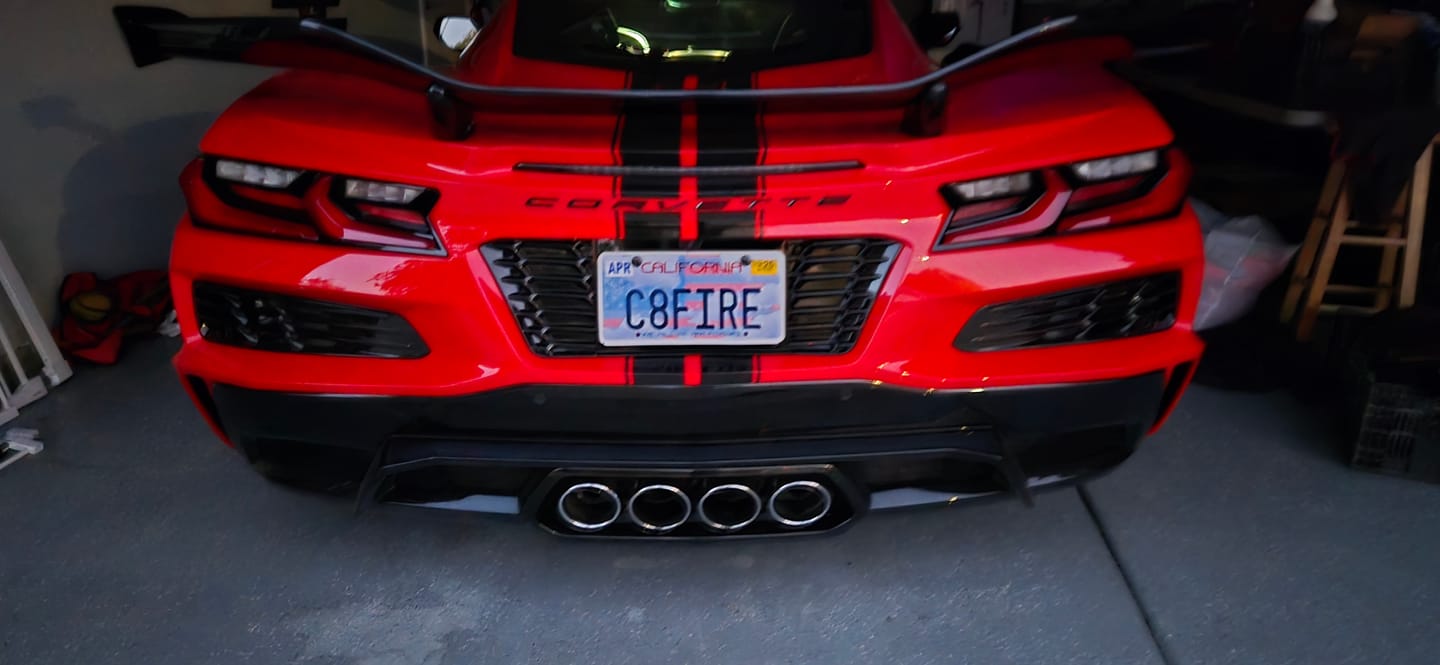 Customer photo review of Corvette C8 Z06 License Plate Backing