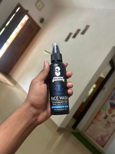 Customer photo review of Muuchstac Ocean Face Wash for Men | Fight Acne & Pimples, Brighten Skin, Clears Dirt, Oil Control, Refreshing Feel - Multi-Action Formula | 100 ml