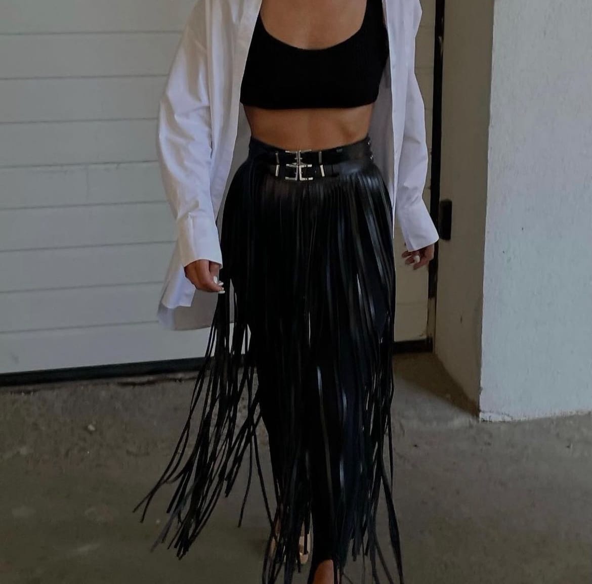 Customer photo review of Leather Fringe Skirt ARGO