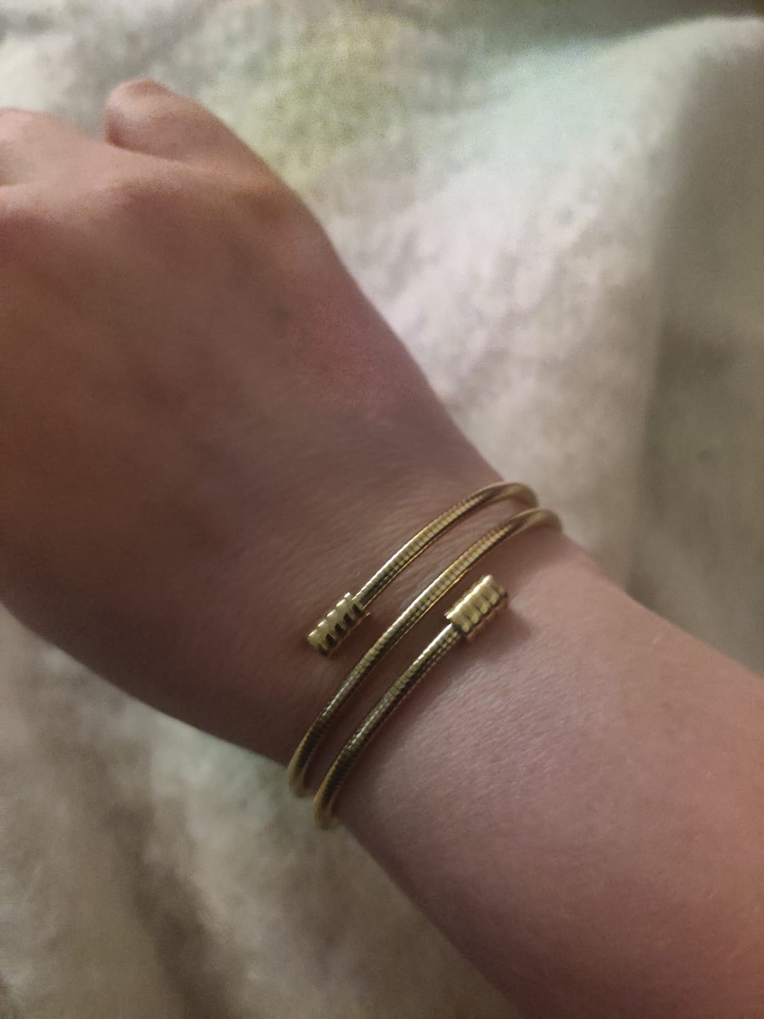 Customer photo review of Twisted Gold Bracelet