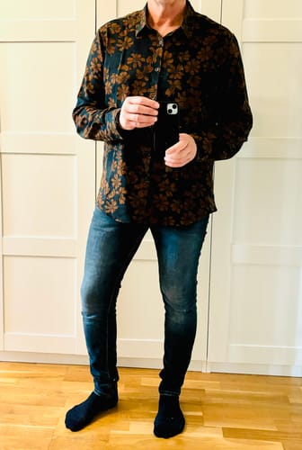 Customer photo review of Chemise à manches longues décontractée à imprimé floral vintage pour hommes