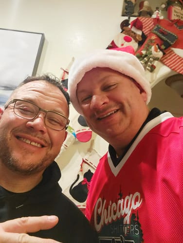 Customer photo review of Chicago Shitters Cousin Eddie Christmas Vacation Style Hockey Jersey