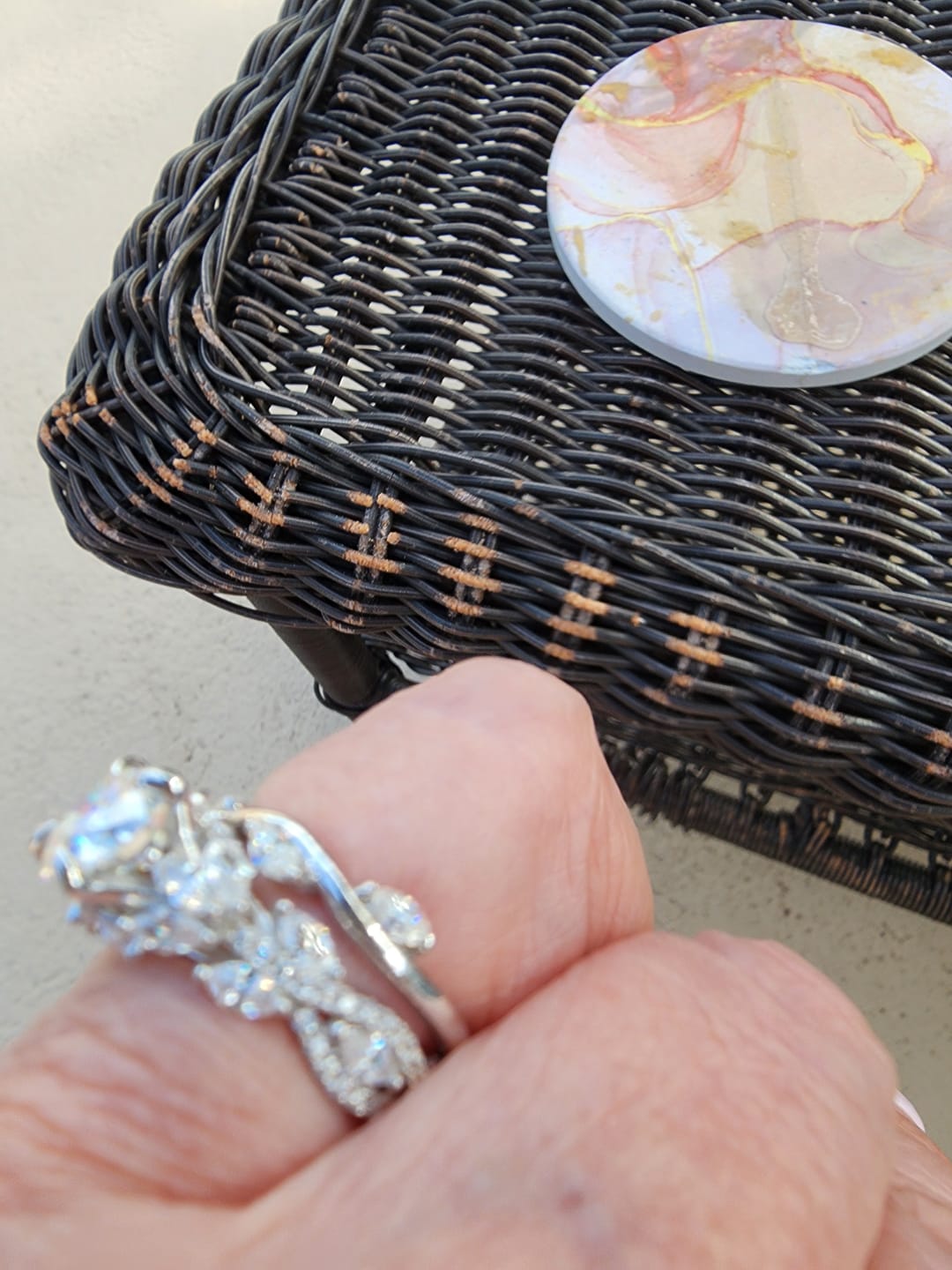 Customer photo review of Luxe Cluster Moissanite Twisted Engagement Ring