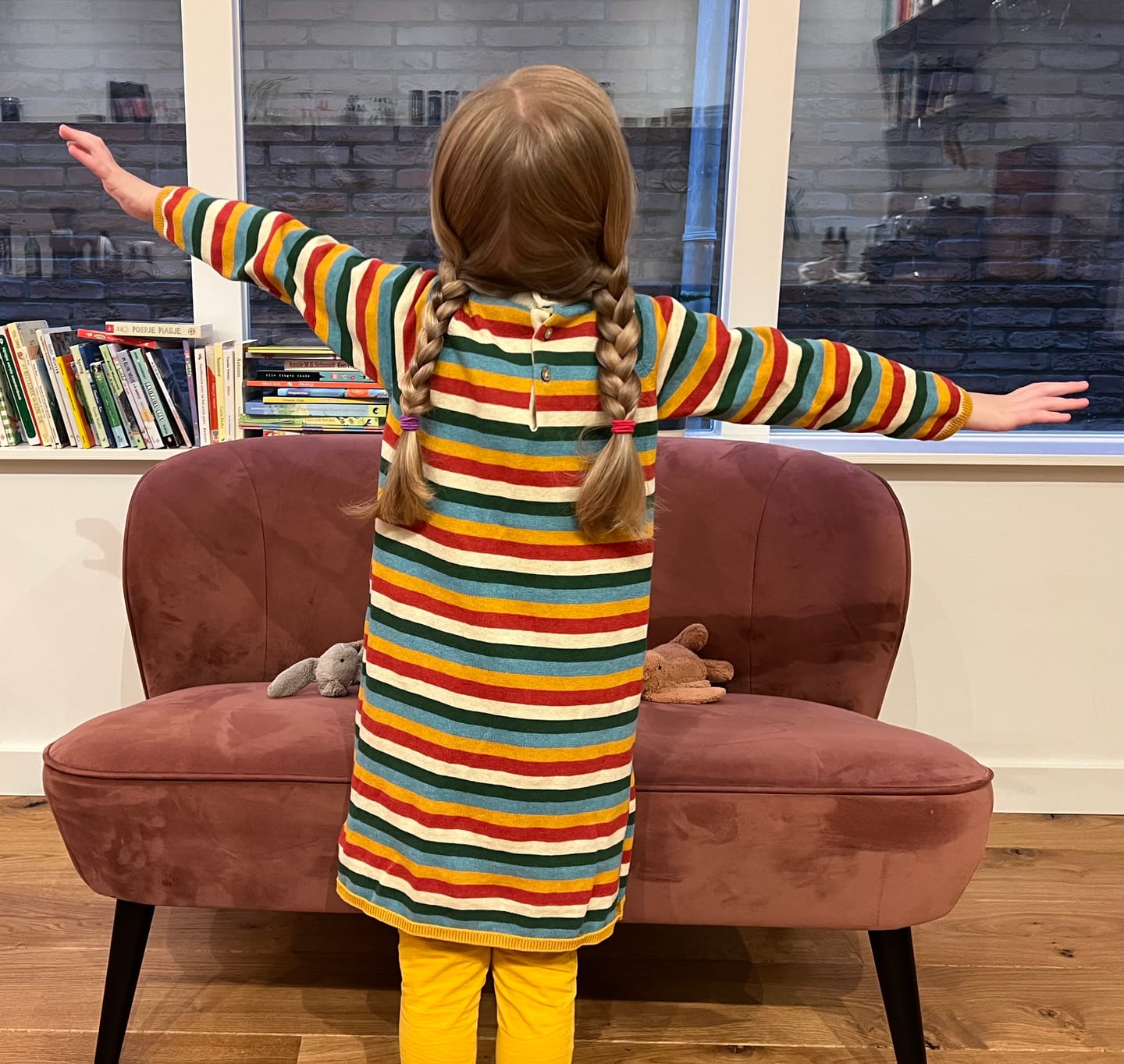 Customer photo review of Rainbow Knitted Tunic Jumper Dress