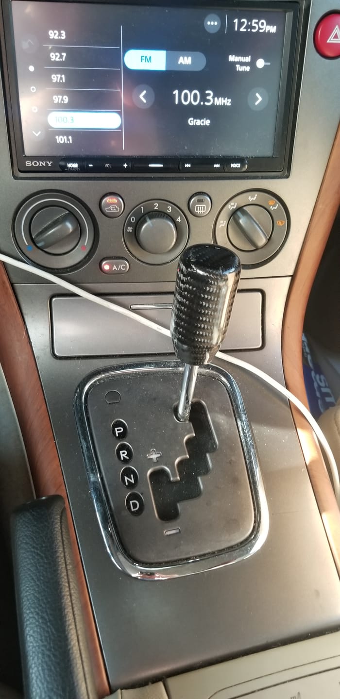 Customer photo review of Black Carbon Fiber Handle Shift Knob