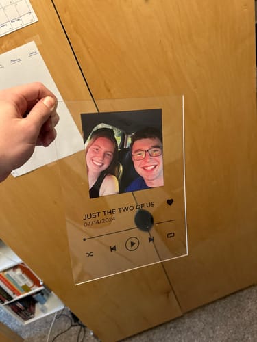 Customer photo review of Custom Song Plaque - The Best Anniversary Gift for Couples