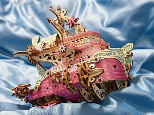 Customer photo review of Victorian Dream Catcher Steampunk Spaceship 3D Wooden Puzzles