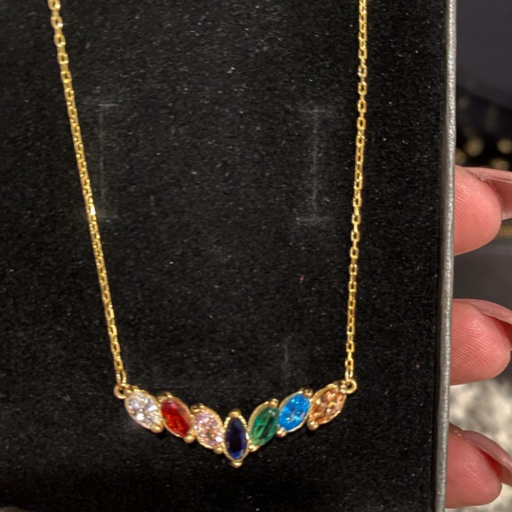 Customer photo review of Mom's Birthstone Necklace