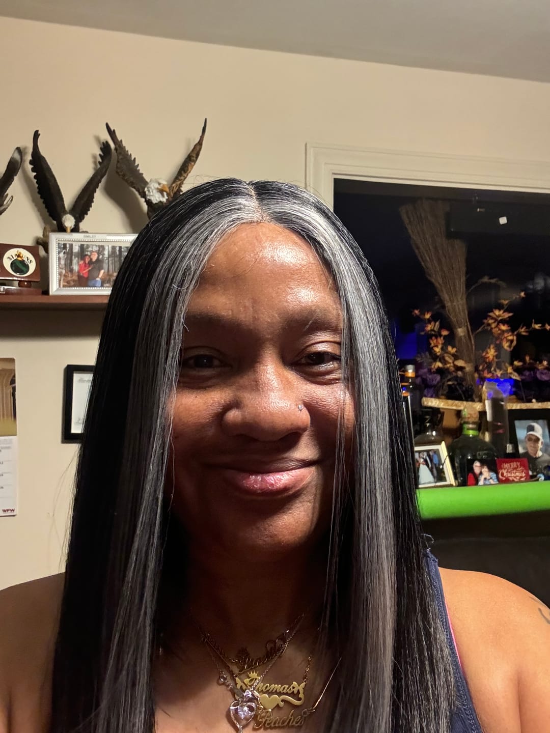 Customer photo review of Sensationnel Dashly Salt & Pepper Synthetic HD Lace Front Wig - SP LACE UNIT 5