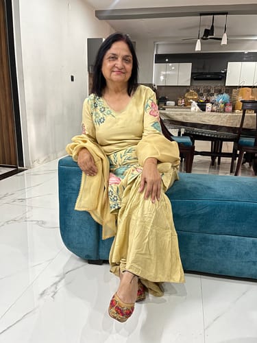 Customer photo review of MADHUBALA HAND PAINTED SHARARA DUPATTA SET - Dusty Beige