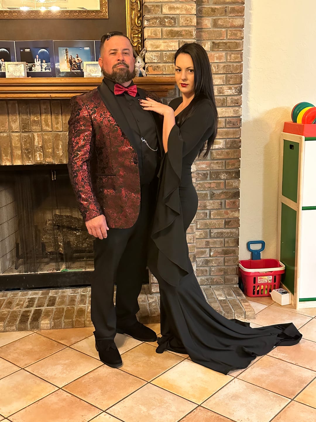 Customer photo review of Morticia Puddle Train Gown Dress