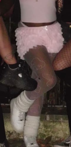 Customer photo review of Delicate Chiffon Ruffle Shorts