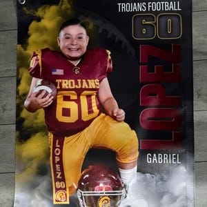 Customer photo review of Custom Sports Banner - Sports Legends Football