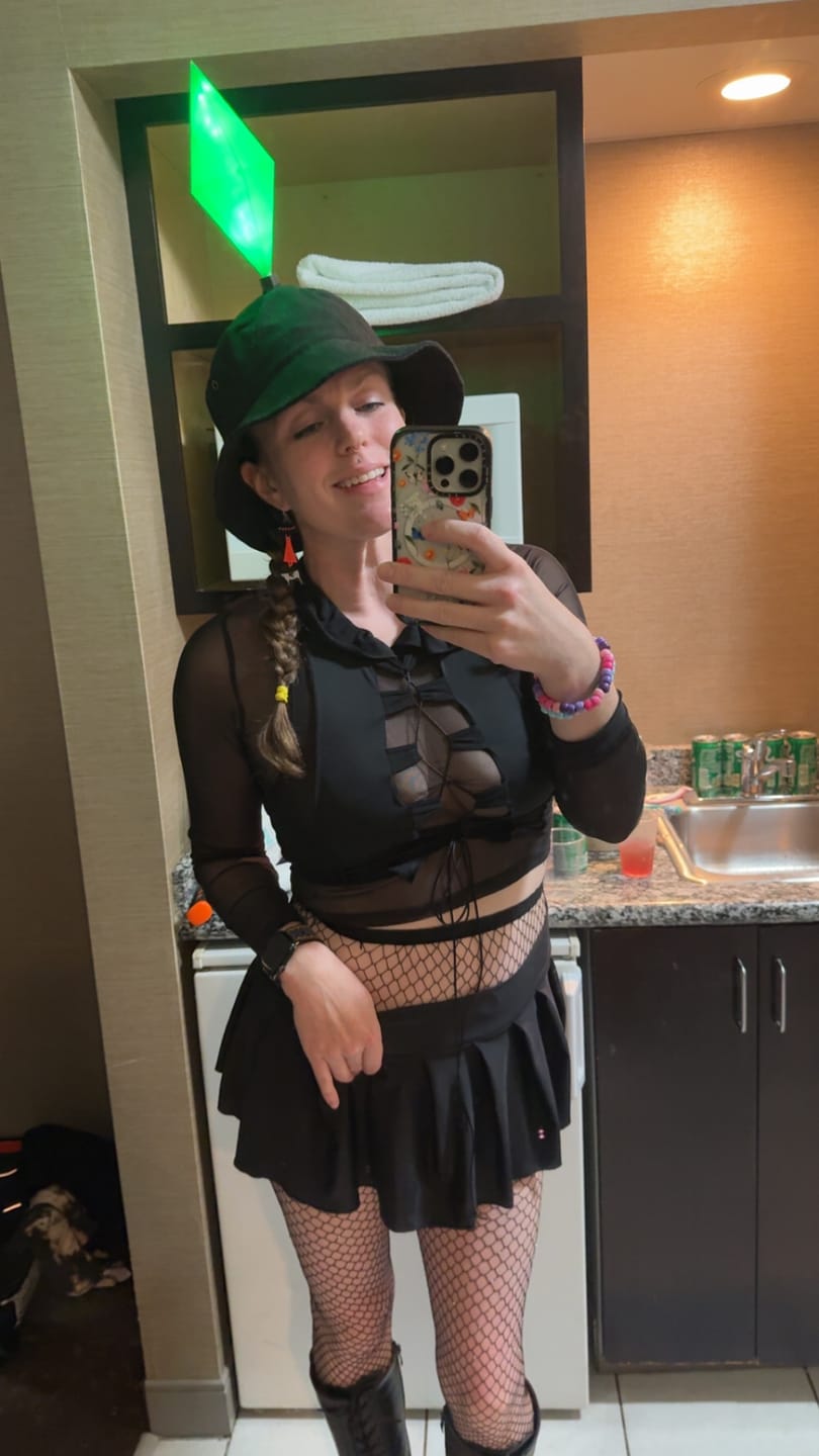 Customer photo review of Black Reverse Seam Top