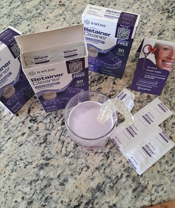 Customer photo review of Daily Retainer & Aligner Cleaner Tablets grape scented