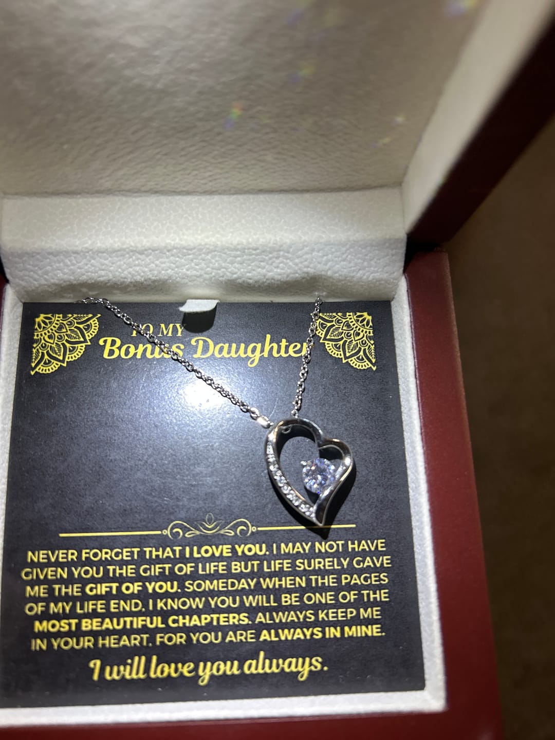 Customer photo review of To My Bonus Daughter - Forever Love Gift Set - SS558