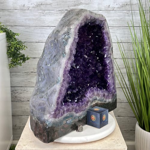 Customer photo review of Extra Plus Quality Polished Brazilian Amethyst Cathedral, 105.6 lbs & 18.5" tall Model #5602-0087 by Brazil Gems
