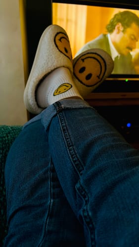 Customer photo review of Happy Face Slippers