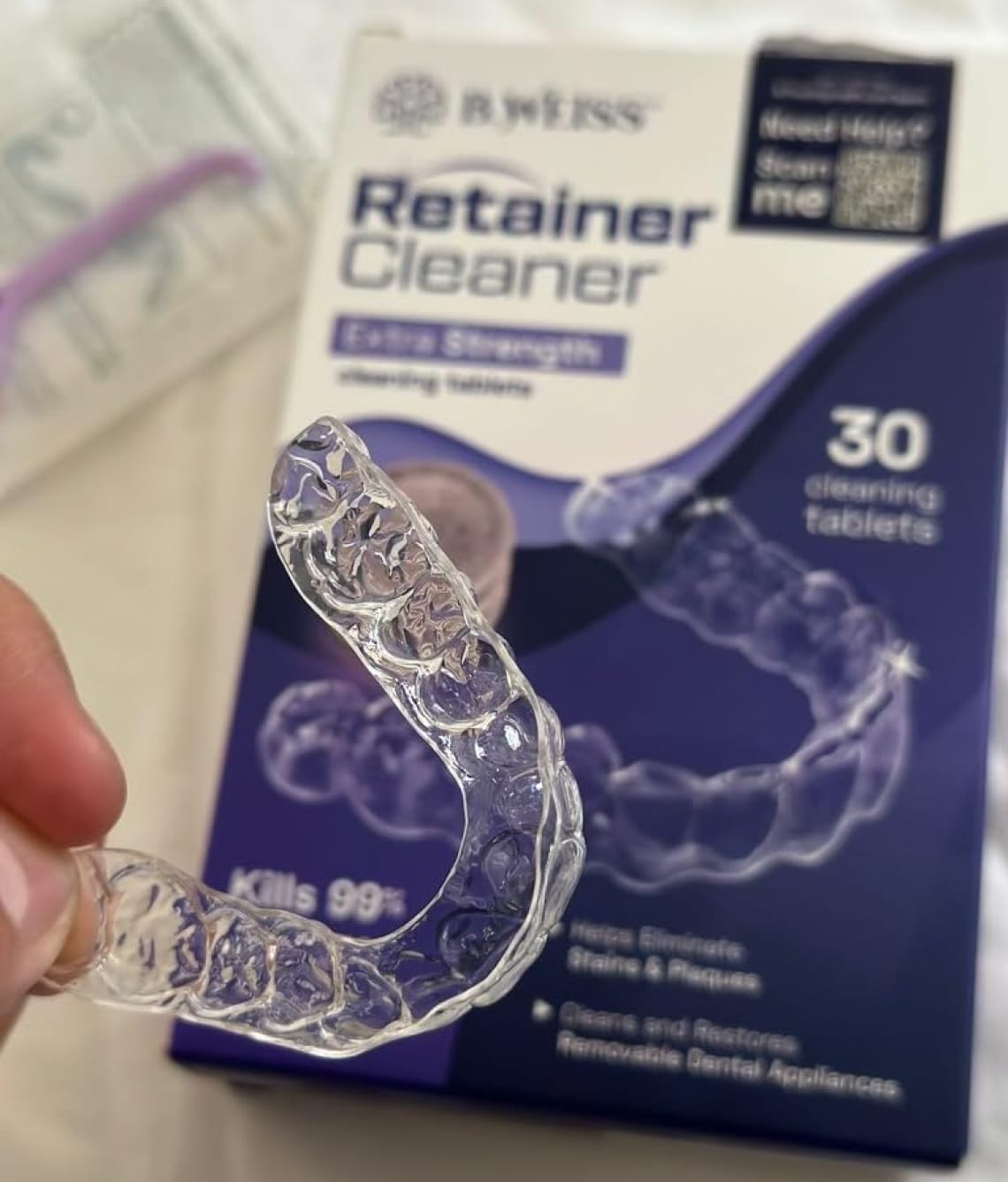 Customer photo review of Daily Retainer & Aligner Cleaner Tablets grape scented