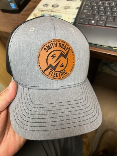 Customer photo review of Premium Custom Leather Patch Hats (Wholesale)