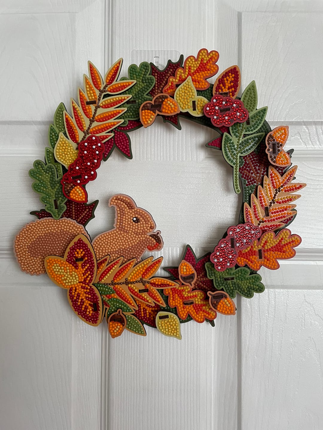 Customer photo review of "Autumn Squirrel" Crystal Art 3D Wreath Kit