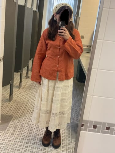 Customer photo review of Macaron 马卡龙 Ming Dynasty Pure Cotton Standing Collar Daily Summer Shirt