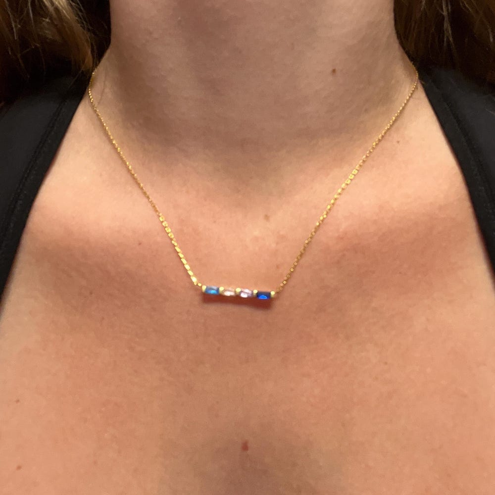 Customer photo review of Personalized Birthstone Necklace