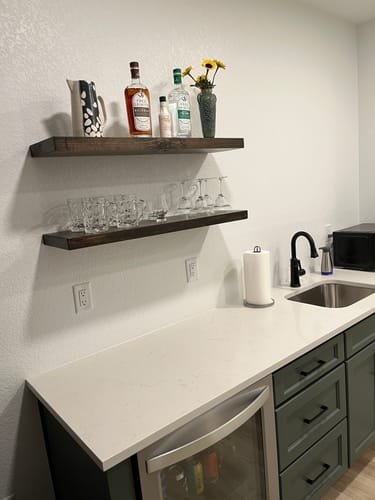 Customer photo review of Rustic Floating Shelves