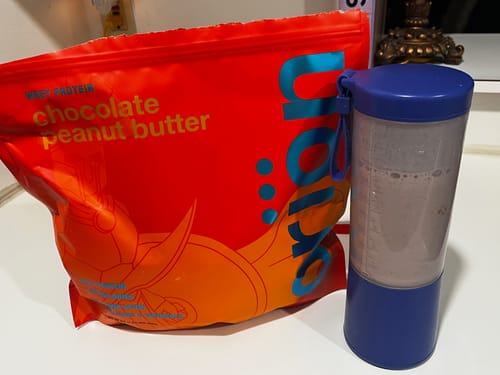 Customer photo review of Orion™ Chocolate Peanut Butter Whey Protein